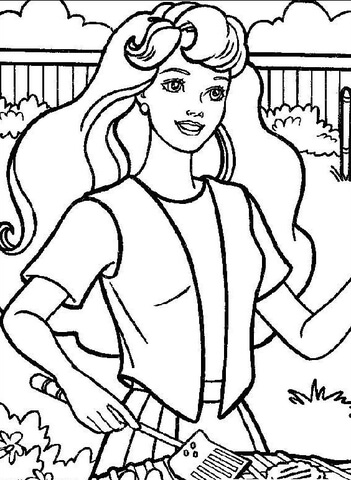 Barbi E17 Coloring Page